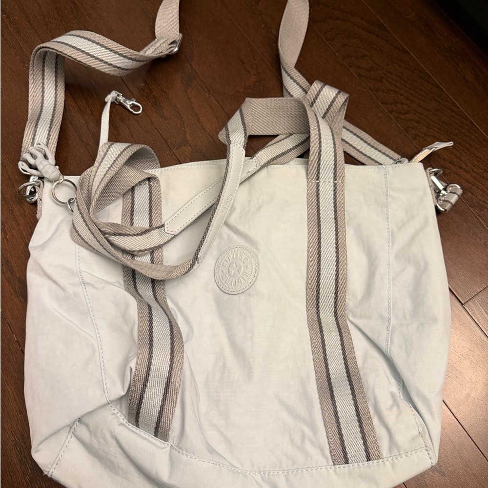 Kipling Light Blue Messenger Tote with Zipper